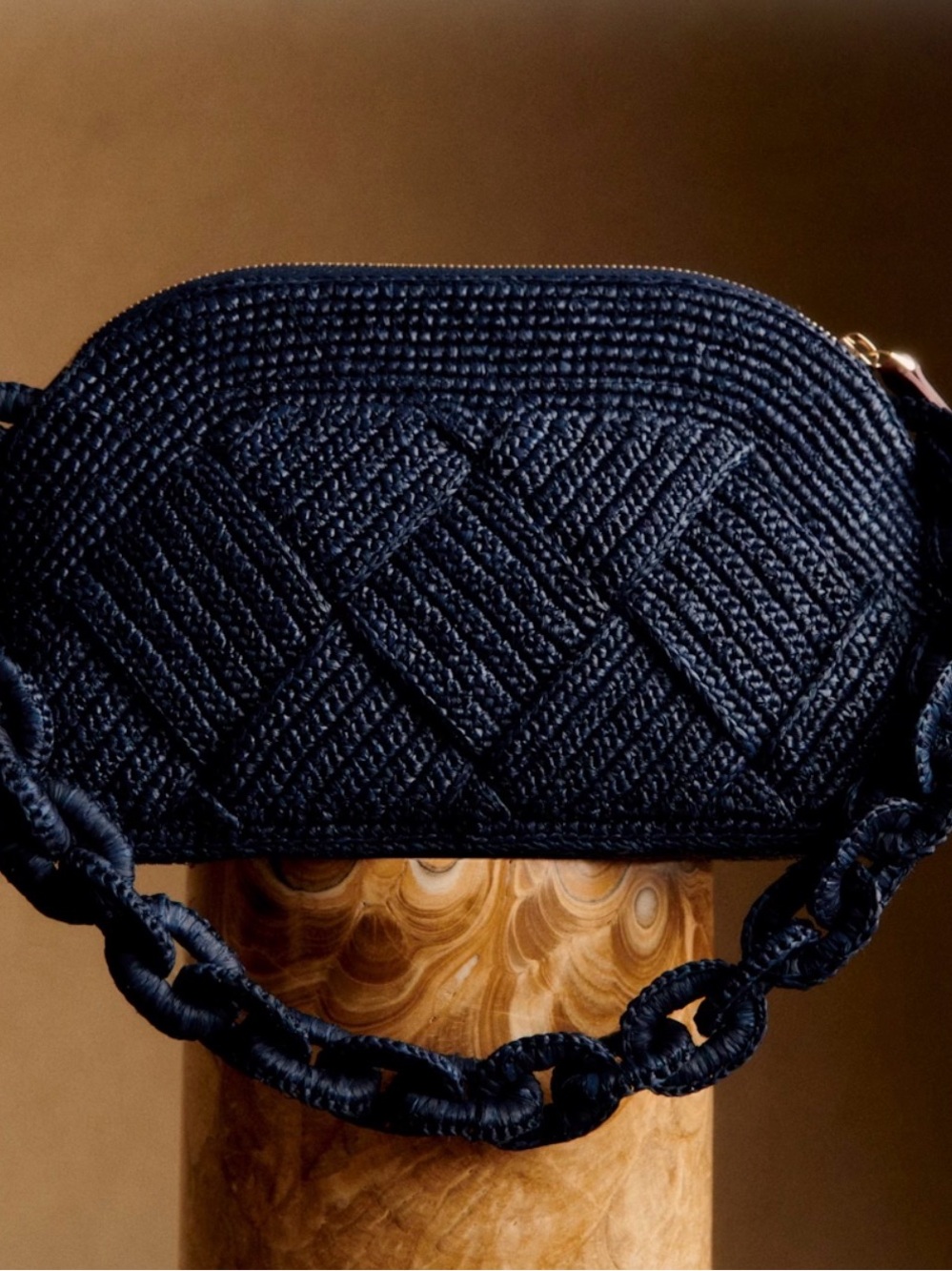 Sézane Isabelle Bag Braided Navy Raffia - Size TU